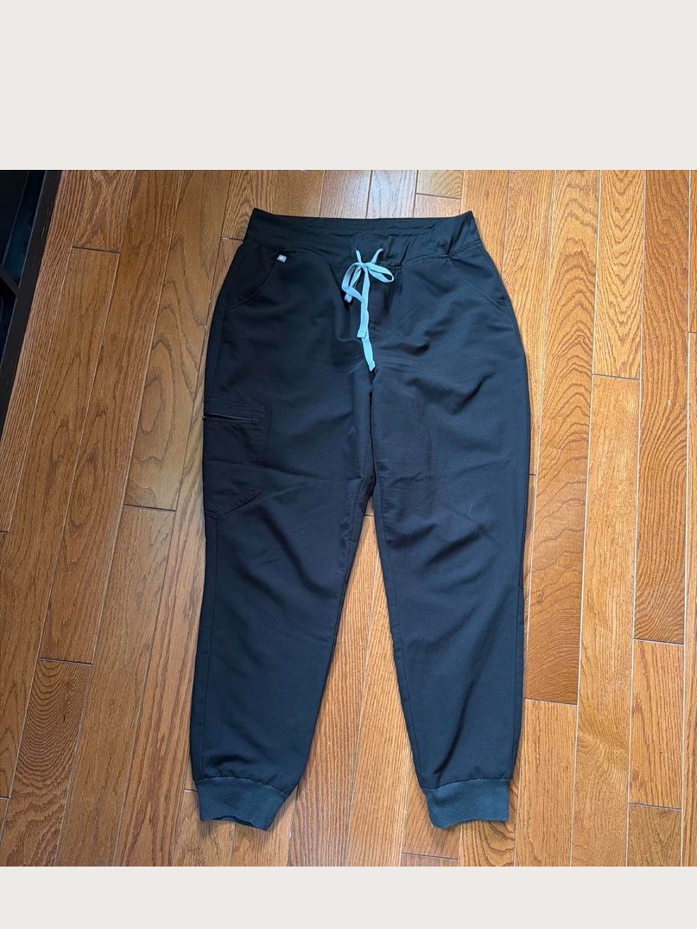 Figs Black Jogger Pants with grey Drawstring